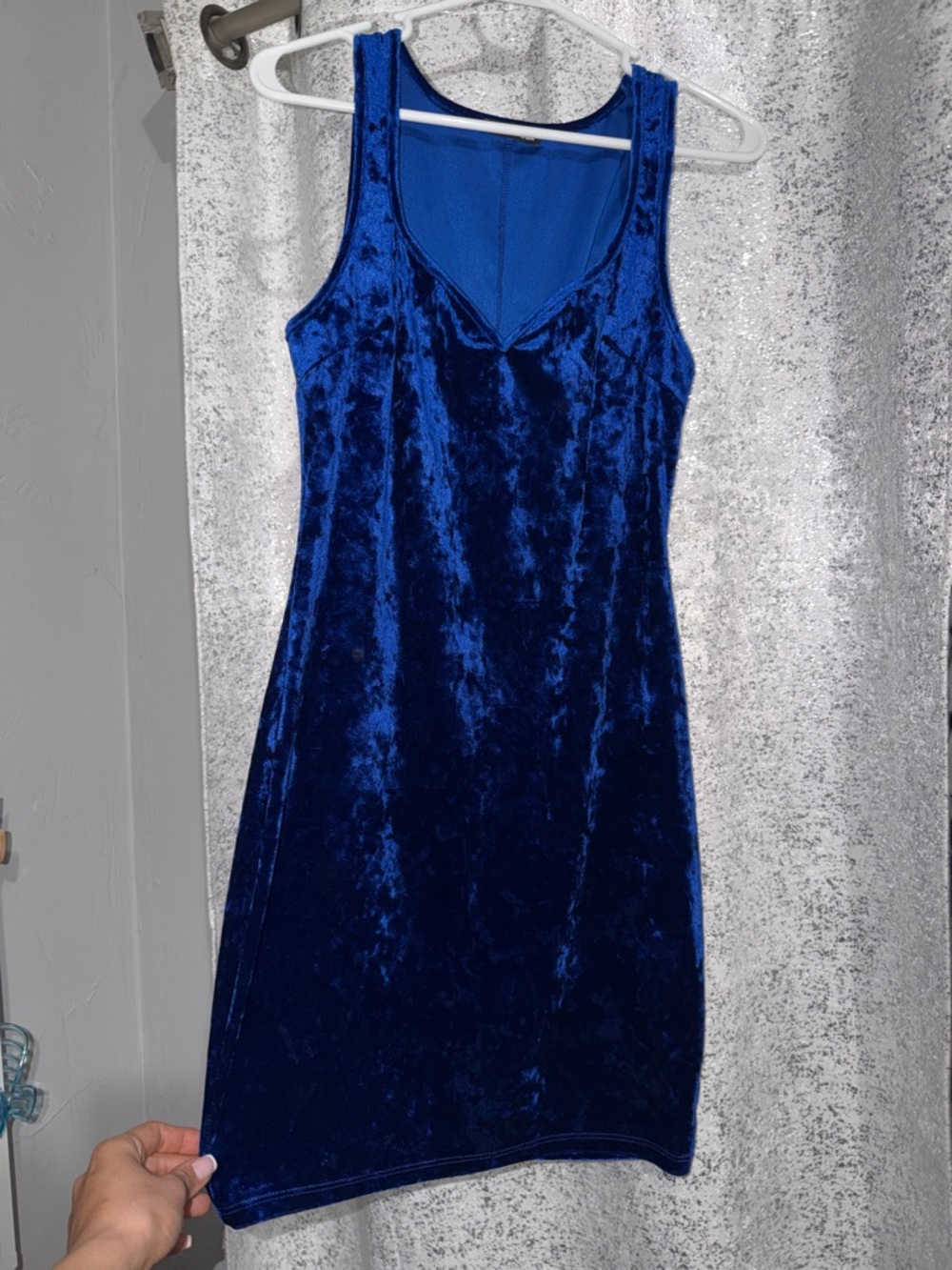 Fashion Nova Royal Blue Velvet Tank Dress
